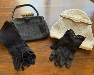 Vintage handbags and gloves