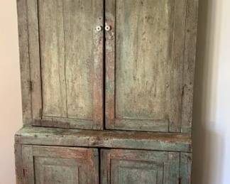 Rustic painted cabinet, ca 1880