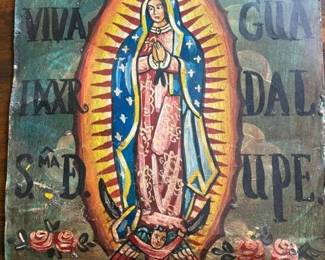 Guadalupe retablo, 12" x 9"