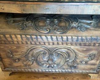 19th C carved Equadorian trunk