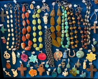 Coreen Cordova older sterling silver and semiprecious stone charms and necklaces