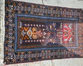 Vintage Afghan rug, 50" x 30"
