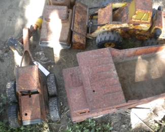 Rusty metal toys  for restoration