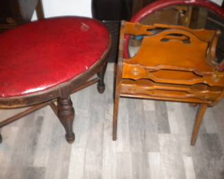 Vanity stool and magazine holder