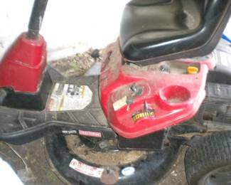 Craftsman riding mower  starts and runs    needs tire(s)