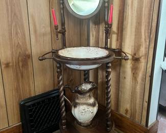 Antique water basin with pitcher. Perfect condition