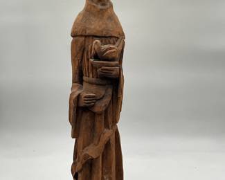handmade wooden statue of Saint Francis of Assisi