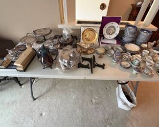 silver and collectible china and plates