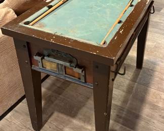 1930s "Ten-Ball" miniature coin-operated pool table / billiardette manufactured by the Alamo Novelty Company