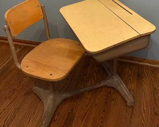 1940’s - 1950’s Swivel School Desk & Chair