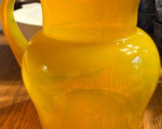 vintage mid-century modern Swedish art glass pitcher designed by Erik Höglund for Boda / Kosta Boda