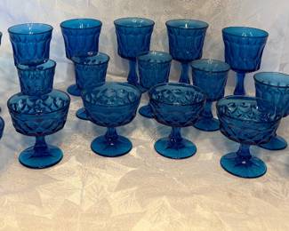 Noritake Perspective-Blue mid-century modern glassware