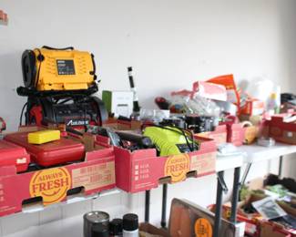 Garage Items, Compressor, Drill, Power Tools, Brushes, More