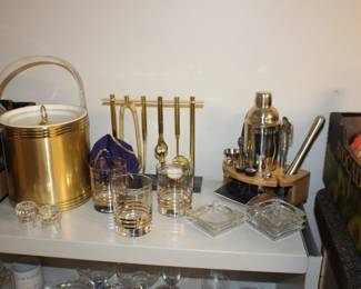 Vintage Bar Sets one in Gold one in Chrome