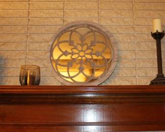 Candle Holder and Round Mirror and Clock
