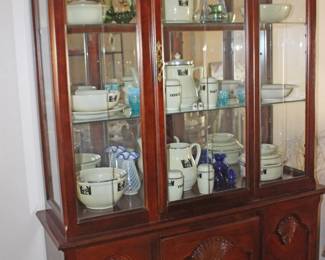 China Cabinet, Glassware, Hall Art Glass