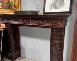 MAHOGANY FIREPLACE MANTEL