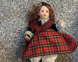 Porcelain Doll in Scottish Attire - The Danbury Mint Suisan Representing Scotland