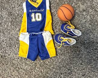 American Girl Basketball Uniform and Ball Set