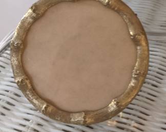Vintage Gold Tone Bamboo Style Round Picture Frame