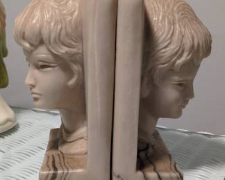 Pair of Alabaster Bust Bookends