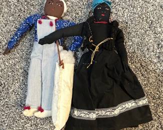Vintage Black Americana Folk Art Rag Dolls