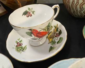 Tuscan Bone China Teacup and Saucer Set - Audubon Birds Series