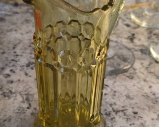 Westmoreland Ball and Bar Amber Glass Creamer Pitcher