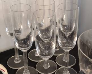 Set of Eight Crystal Champagne Flutes