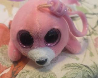 Ty Beanie Boo's Pierre the Pink Seal Clip-On Plush