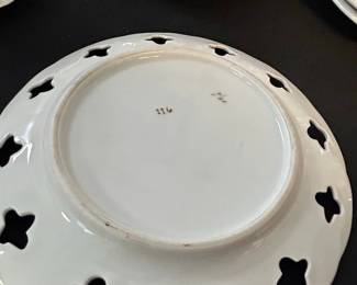 Victoria Carlsbad Austria Hand-Painted Floral Reticulated Dessert Plate