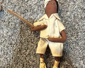 Black Americana Folk Art Fisherman Doll