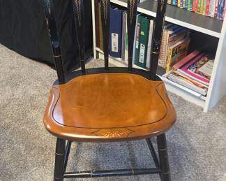 Black and Gold Stenciled Hitchcock Style Chair