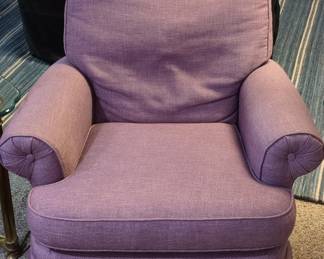 Purple Upholstered Swivel Armchair