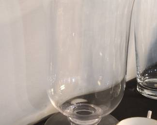Clear Glass Hurricane Vase with Pedestal Base