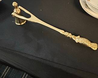 Gold-Tone Meat Skewer with Pineapple Handle