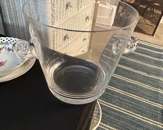 Tiffany & Co. Crystal Ice Bucket with Scroll Handles