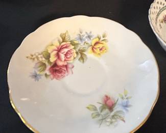 Schumann Bavaria Reticulated Bowl and Regency English Bone China Saucer