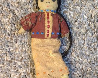 Vintage Native American Cloth Doll with Beaded Accents