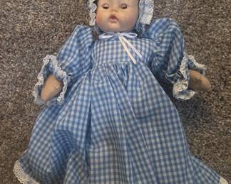 Vintage Baby Doll in Blue Gingham Dress