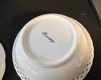 Schumann Bavaria Reticulated Bowl and Regency English Bone China Saucer