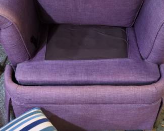 Purple Upholstered Swivel Armchair