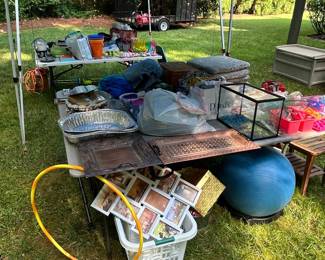 Assorted Outdoor and Household Items - Including Beach Toys, Surfboard, Bicycle, and Golf Accessories