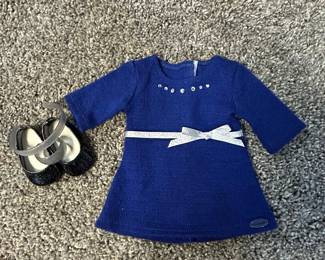 American Girl Doll Blue Sparkle Dress and Shoes Set