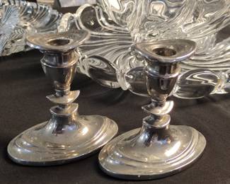 Silver-Plated Taper Candlesticks (Pair)