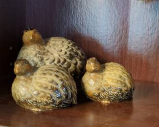 Otagiri Ceramic Quail Figurine Set