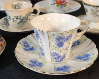 Royal Albert "Blue Pansy Chintz" Teacup and Saucer Set