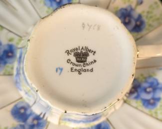 Royal Albert "Blue Pansy Chintz" Teacup and Saucer Set