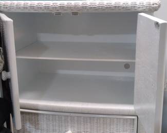 Henry Link White Wicker Armoire Dresser