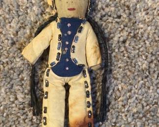 Vintage Native American Indian Doll Hand Painted